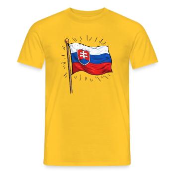 Slowakei Flagge mit Wappen - Männer T-Shirt - Gelb - Vorne - AI Model Male 178 dark (178cm)