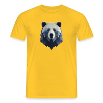 Tête d'ours, dessin ours fort, symbole puissance - T-shirt homme - jaune - Devant - AI Model Male 178 dark (178cm)
