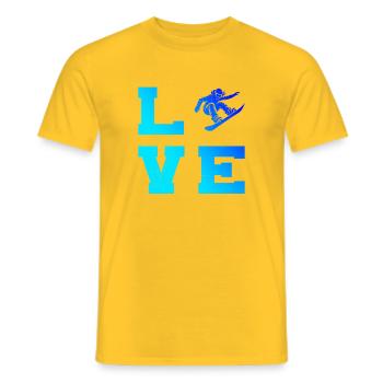 Œuvres d’art propres pour snowboard féminin - T-shirt homme - jaune - Devant - AI Model Male 178 dark (178cm)