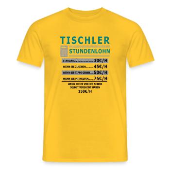 Tischler Stundenlohn Schreiner Stundensatz - Männer T-Shirt - Gelb - Vorne - AI Model Male 178 dark (178cm)