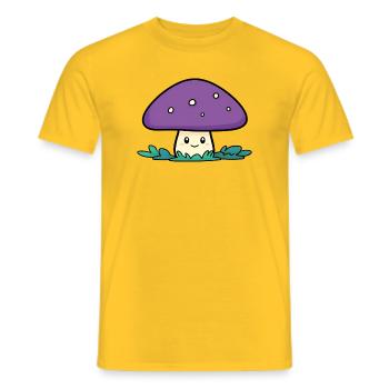 Héros Câlin Champignon Violet - T-shirt homme - jaune - Devant - AI Model Male 178 dark (178cm)