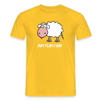 Rattenschaf - Männer T-Shirt - Gelb - Vorne - AI Model Male 178 dark (178cm)