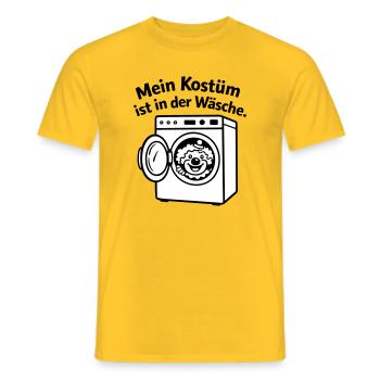 Karneval_Muffel: Kostüm in Wäsche - Männer T-Shirt - Gelb - Vorne - AI Model Male 178 dark (178cm)