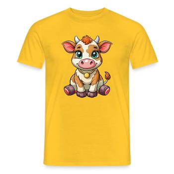 Baby cow - Men's T-Shirt - yellow - Front - AI Model Male 178 dark (178cm)