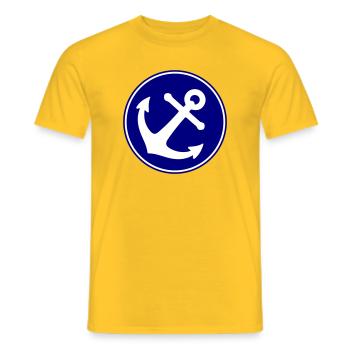 Icône d’ancre - T-shirt homme - jaune - Devant - AI Model Male 178 dark (178cm)