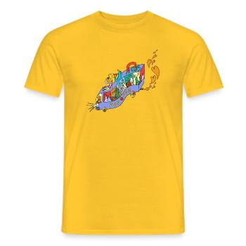 FUN_FUN_EXPRESS - Männer T-Shirt - Gelb - Vorne - AI Model Male 178 dark (178cm)