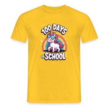 100th Day Of School 100 Day Of School Kids - Men's T-Shirt - yellow - Front - AI Model Male 178 dark (178cm)