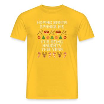 Punish Me For My Naughty Behavior – Una - Men's T-Shirt - yellow - Front - AI Model Male 178 dark (178cm)