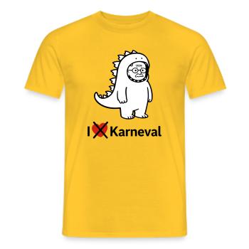 Karnevalsmuffel - Männer T-Shirt - Gelb - Vorne - AI Model Male 178 dark (178cm)