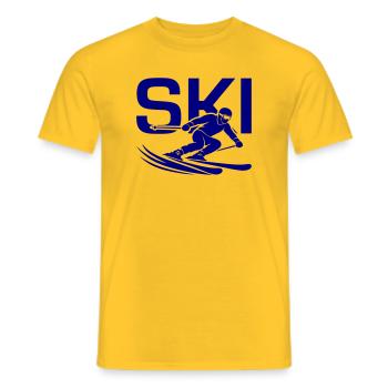Ski Sport Silhouette - Männer T-Shirt - Gelb - Vorne - AI Model Male 178 dark (178cm)