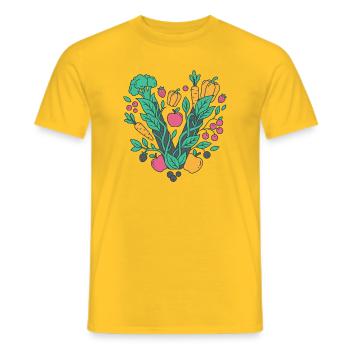 Fresh Garden Vegetable Motif - Men's T-Shirt - yellow - Front - AI Model Male 178 dark (178cm)