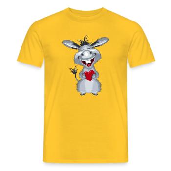 herz_esel1 - Männer T-Shirt - Gelb - Vorne - AI Model Male 178 dark (178cm)