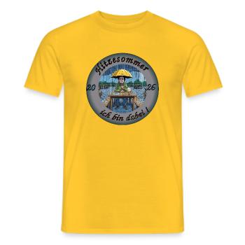 Hitze Sommer Regen: Ich bin dabei! - Männer T-Shirt - Gelb - Vorne - AI Model Male 178 dark (178cm)
