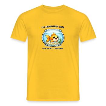 Lachender Goldfisch Spruch Aquarium - Männer T-Shirt - Gelb - Vorne - AI Model Male 178 dark (178cm)