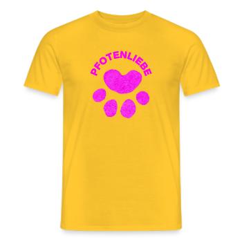 PAW LOVE! ANIMAL LOVE PETLOVE DOG LOVE CATLOVER - Men's T-Shirt - yellow - Front - AI Model Male 178 dark (178cm)