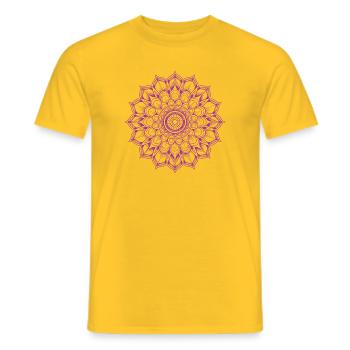 Mandala - Men's T-Shirt - yellow - Front - AI Model Male 178 dark (178cm)