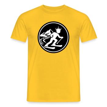Ski King Skiing - Men's T-Shirt - yellow - Front - AI Model Male 178 dark (178cm)