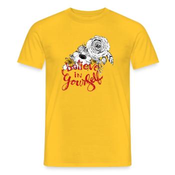 Believe in yourself - Men's T-Shirt - yellow - Front - AI Model Male 178 dark (178cm)