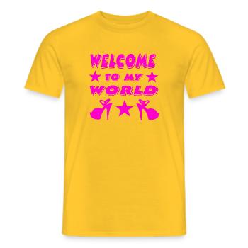 High Heels - Men's T-Shirt - yellow - Front - AI Model Male 178 dark (178cm)