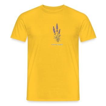 Lavendel Botanische Illustration - Männer T-Shirt - Gelb - Vorne - AI Model Male 178 dark (178cm)