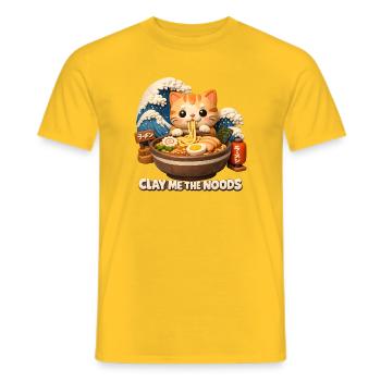 Kawaii Katzen Ramen - Männer T-Shirt - Gelb - Vorne - AI Model Male 178 dark (178cm)