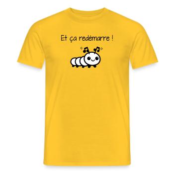And it starts again! - Men's T-Shirt - yellow - Front - AI Model Male 178 dark (178cm)