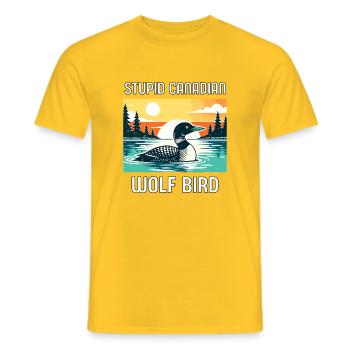 Loon Kanadischer Ungewöhnlicher Humor - Männer T-Shirt - Gelb - Vorne - AI Model Male 178 dark (178cm)