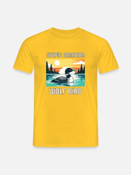 Loon Canadian Unusual Humor - Men's T-Shirt - yellow