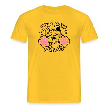 Paw Paw Purray Cat | Motif drôle de patte - T-shirt homme - jaune - Devant - AI Model Male 178 dark (178cm)