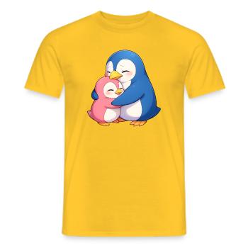 Câlins de manchots câlins - T-shirt homme - jaune - Devant - AI Model Male 178 dark (178cm)