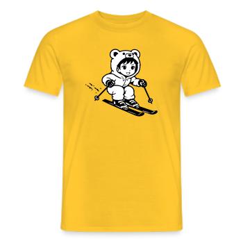 Ski Bärchen im Anime Style - Männer T-Shirt - Gelb - Vorne - AI Model Male 178 dark (178cm)