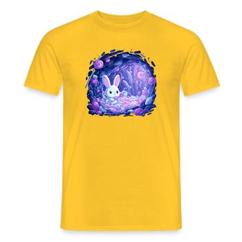 Zuckerhöhle Hase im Bonbonlicht - Männer T-Shirt - Gelb - Vorne - AI Model Male 178 dark (178cm)