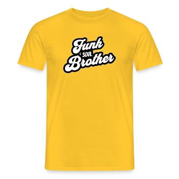 Funk Soul Brother Rétro - T-shirt homme - jaune - Devant - AI Model Male 178 dark (178cm)