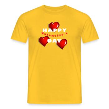 Love pour la Saint-Valentin : Cœur Design - T-shirt homme - jaune - Devant - AI Model Male 178 dark (178cm)