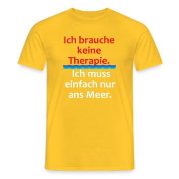 Je n’ai pas besoin de thérapie – juste de mer - T-shirt homme - jaune - Devant - AI Model Male 178 dark (178cm)