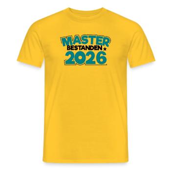 Master 2026 Graduation Graduation - Men's T-Shirt - yellow - Front - AI Model Male 178 dark (178cm)