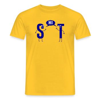 Scheisse Shit Sarkasmus S und T Wortwitz - Männer T-Shirt - Gelb - Vorne - AI Model Male 178 dark (178cm)