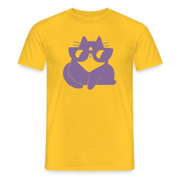Chat Câlin Violet Chat de rêve - T-shirt homme - jaune - Devant - AI Model Male 178 dark (178cm)