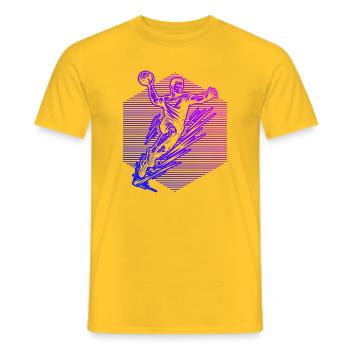 Message clair de handball pour hommes - T-shirt homme - jaune - Devant - AI Model Male 178 dark (178cm)