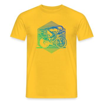 Attention aux fans de vélo de route, déclaration simple - T-shirt homme - jaune - Devant - AI Model Male 178 dark (178cm)