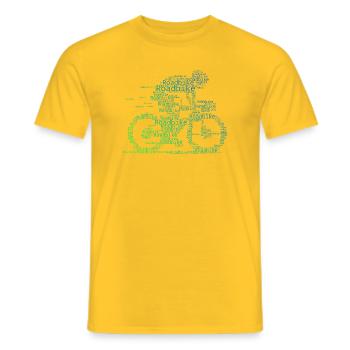 In a nutshell, Roadbike - Men's T-Shirt - yellow - Front - AI Model Male 178 dark (178cm)