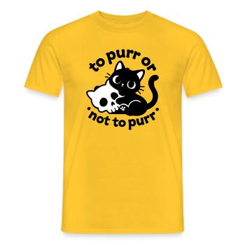 Ronronner ou ne pas ronronner | Diction du chat noir - T-shirt homme - jaune - Devant - AI Model Male 178 dark (178cm)