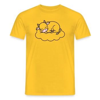 Sleeping Cow Cloud Dream Baby - Men's T-Shirt - yellow - Front - AI Model Male 178 dark (178cm)