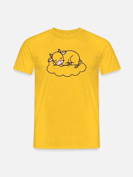 Sleeping Cow Cloud Dream Baby - Men's T-Shirt - yellow