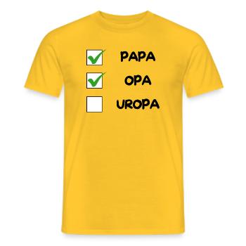 Liste de contrôle OPA - T-shirt homme - jaune - Devant - AI Model Male 178 dark (178cm)
