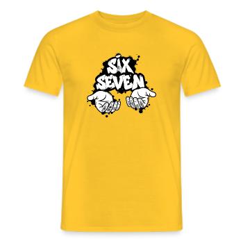 Six Seven Graffiti - Men's T-Shirt - yellow - Front - AI Model Male 178 dark (178cm)