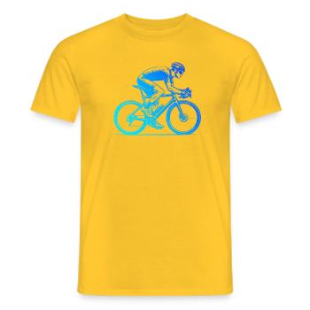 Conception de vélo de route compact pour vélo de route - T-shirt homme - jaune - Devant - AI Model Male 178 dark (178cm)