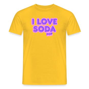 I love soda pop - Men's T-Shirt - yellow - Front - AI Model Male 178 dark (178cm)