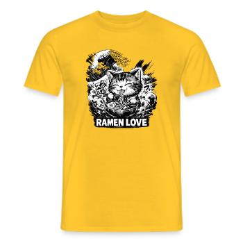 Ramen Love - T-shirt homme - jaune - Devant - AI Model Male 178 dark (178cm)