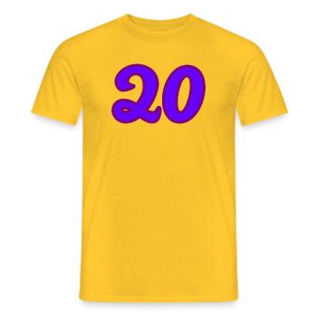 20. 20th ANNIVERSARY. 20 YEARS ANNIVERSARY. 20 YEARS. - Men's T-Shirt - yellow - Front - AI Model Male 178 dark (178cm)